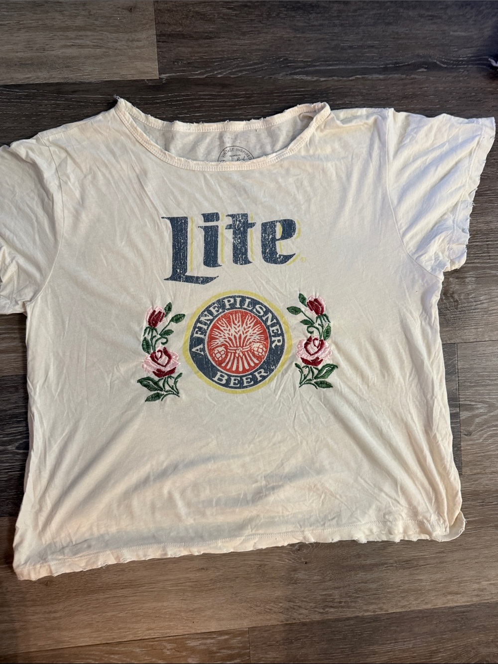 Graphic Women's Tee - Cream Floral Logo